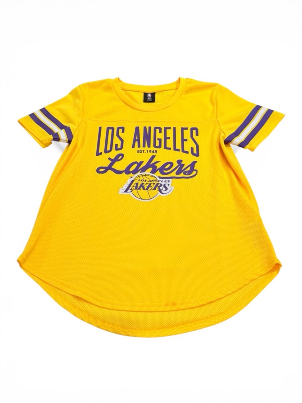 NBA Los‎ Angeles Lakers Yellow and Purple Short Sleeve Jersey Top